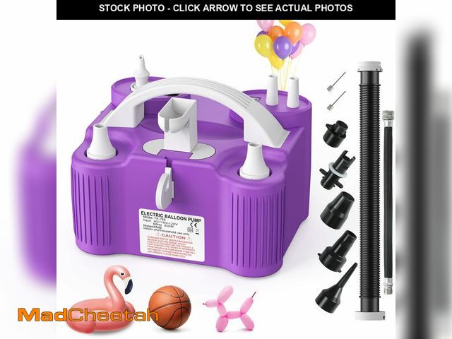 Lot 74-12968643 - 4-in-1 Electric Balloon Pump for All Balloons, Inflatables, and Sports Balls, Triple Inflating Ports...