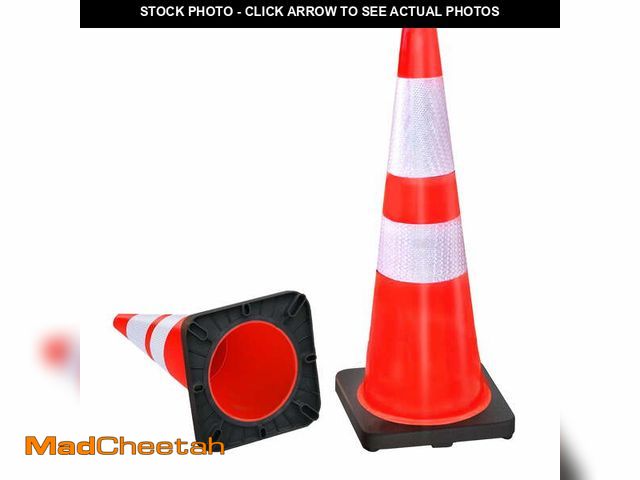 Lot 74-13818761 - Chery Industrial 28" Orange Traffic Cones with 2 Reflective Collars and Weighted Base Construction R...