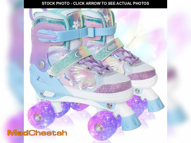 Lot 74-12974075 - Kids Roller Skates for Girls Boys - Purple for Toddlers Age 3 4 5 - Adjustable All Light up Wheels B...