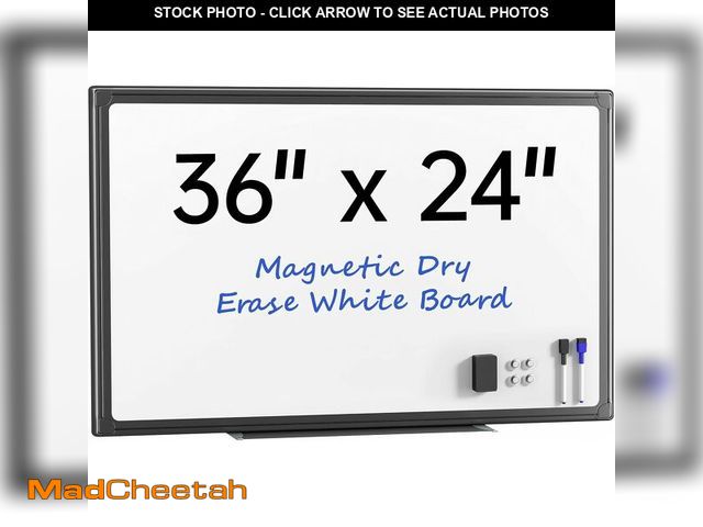 Lot 74-12760609 - VUSIGN 36" x 24" Magnetic Whiteboard for Wall, Dry Erase Board with Black Frame, Hanging White Board...