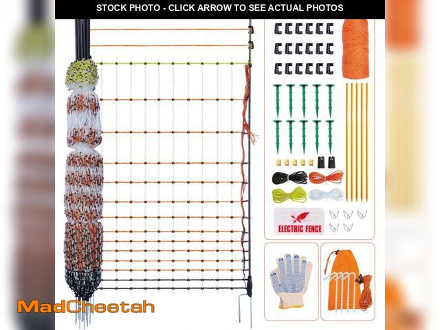 Lot 74-12140243 - Poultry Electric Netting Fence - 47.3''H (can be Raised to 59.1''H) x 65.6'L for Flying Chicken, She...