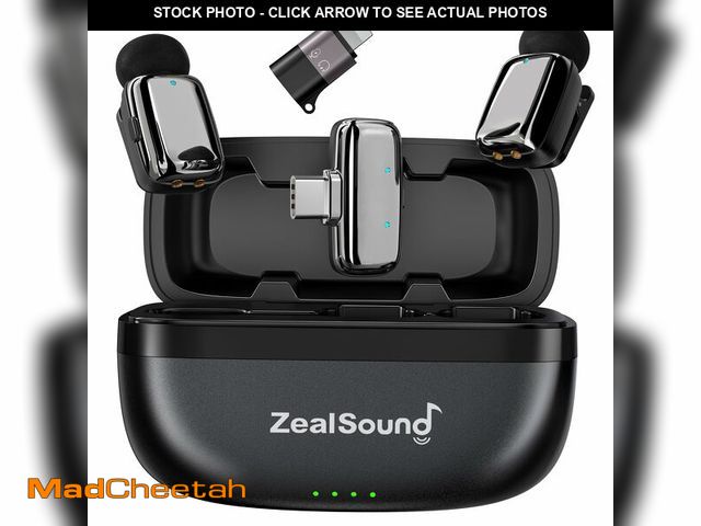 Lot 74-13550754 - ZealSound Mini Microphone, Wireless Lavalier Mic for iPhone/iPad/Android, USB-C/Lightning, Noise Red...