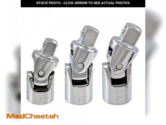 Lot 74-11825989 - Husky 1/4, 3/8 and 1/2 in. Universal Joint Set (3-Piece) - UNUSED