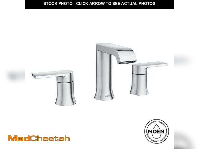 Lot 74-14223268 - MOEN Genta 8 in. Widespread Double Handle Bathroom Faucet with Drain Kit Included in Chrome (Valve I...