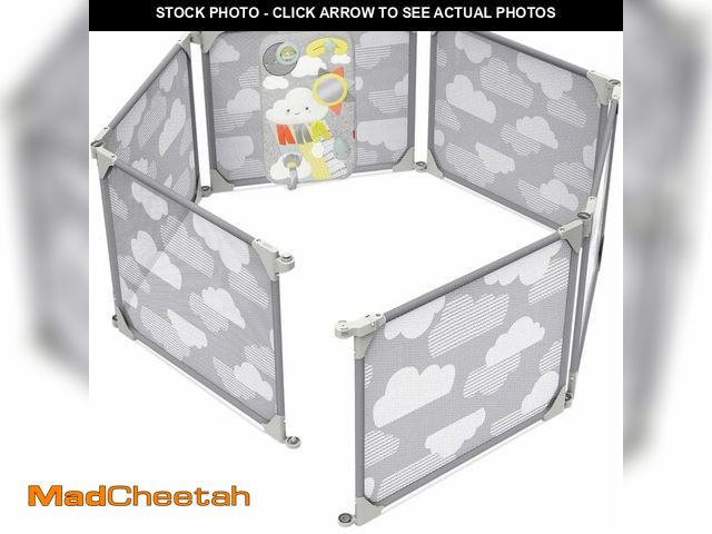 Lot 74-13563199 - Skip Hop Expandable Baby Gate, Playview Enclosure, Silver Lining Cloud - USED