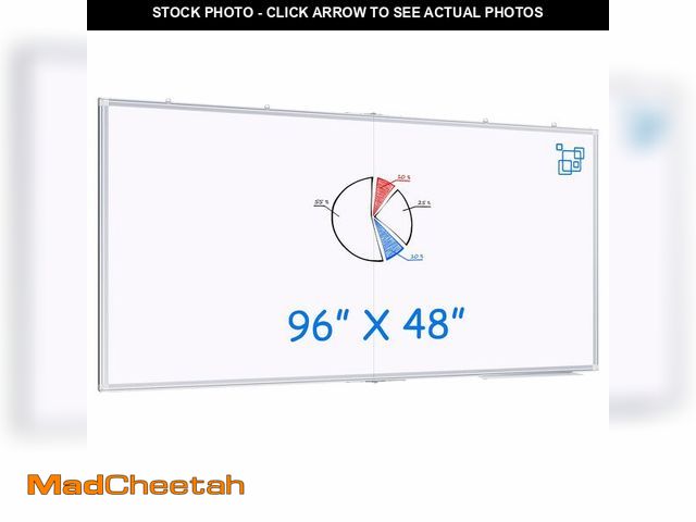 Lot 74-14251915 - Magnetic Dry Erase Board 96 x 48 inches, Maxtek 4" x 8" Whiteboard for Wall, Large White Board Dry E...