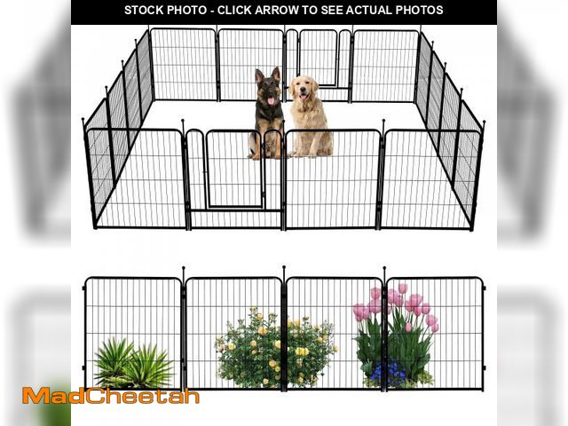 Lot 74-12402103 - Naipo Dog Playpen for Large Dogs, 32in 16 Panels Large Dog Fence, Outdoor Playyard for Dog/Puppy, Po...
