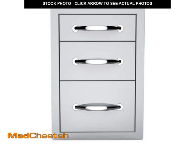 Lot 74-14342443 - Sunstone Classic Series 14 in. 304 Stainless Steel Flush Triple Access Drawer - UNUSED