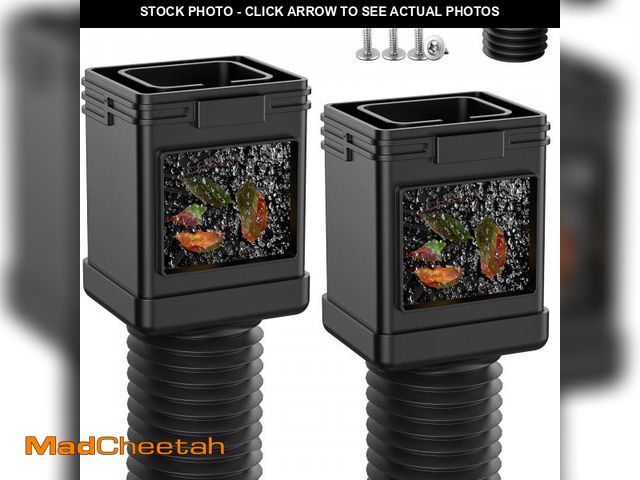 Lot 74-12314709 - VA1KENE 2-Pack Downspout Leaf Filter with Gutter Downspout Extensions, Flexible Down Spout Extension...