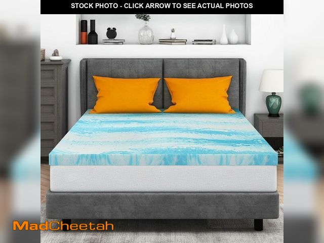 Lot 74-12696529 - Mattress Topper King, 3 Inch Gel Memory Foam Bed Topper for King Size Bed, CertiPUR-US Certified, Bl...