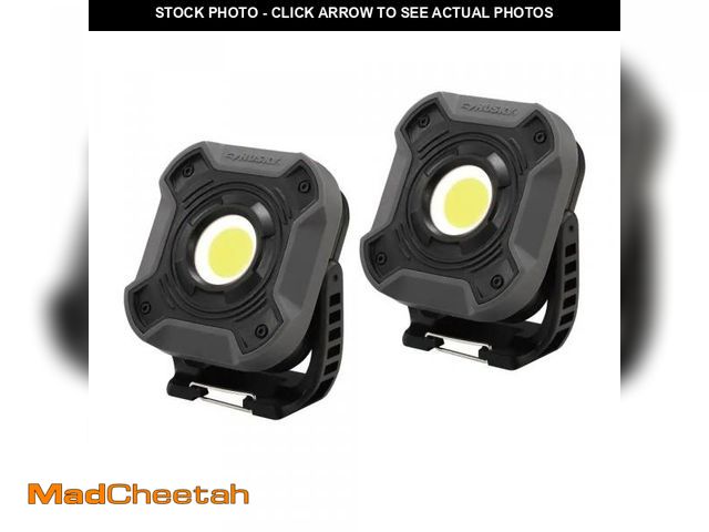 Lot 74-12391887 - 800-Lumen LED Utility Lights 2-Modes with Magnetic Handle and Batteries (2-Pack) - UNUSED