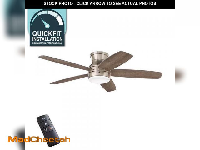 Lot 74-12491783 - (MISSING REMOTE) Ashby Park 52 in. White Color Changing Integrated LED Brushed Nickel Ceiling Fan wi...