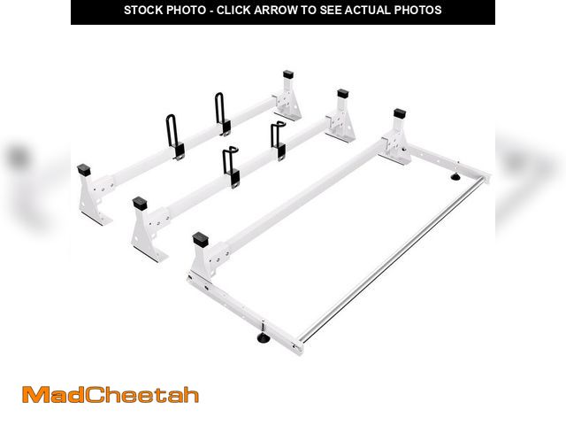 Lot 74-13610233 - SKYSHALO Trailer Ladder Rack, 54 in. 3 Crossbars Ladder Roof Rack, Heavy-Duty Steel Van Roof Rack, 8...