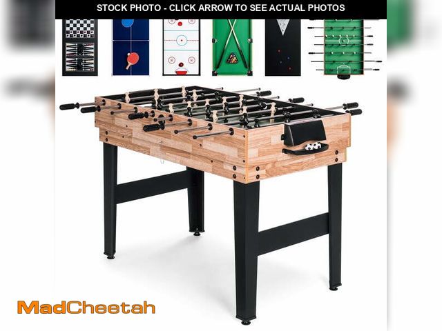 Lot 74-13103583 - Best Choice Products 2x4ft 10-in-1 Combo Game Table Set w/ Hockey, Foosball, Pool, Shuffleboard, Pin...