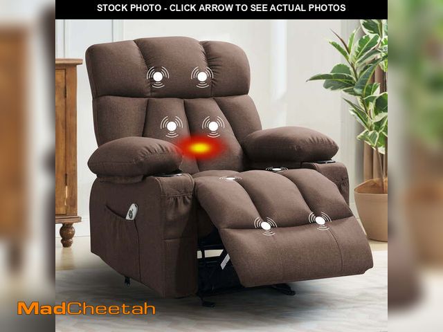 Lot 74-13055394 - JONPONY Manual Recliner Chair with Heat Therapy and Massage Function, Heavy Duty Reclining Mechanism...