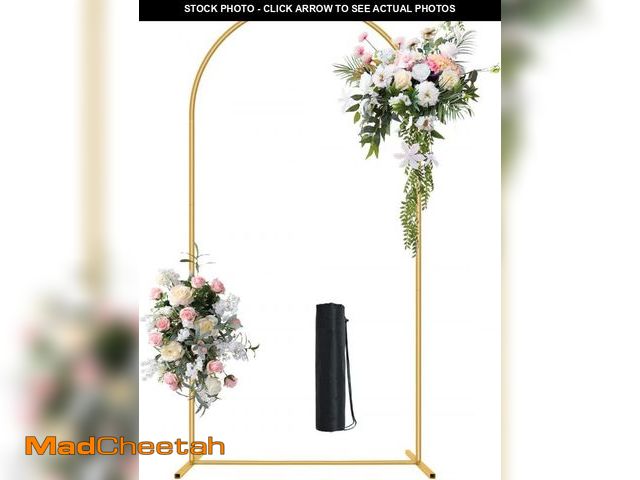 Lot 74-12432136 - 6.6FT Metal Wedding Arch Stand Gold Square Arched Backdrop Frame for Party Ceremony Birthday Bridal ...
