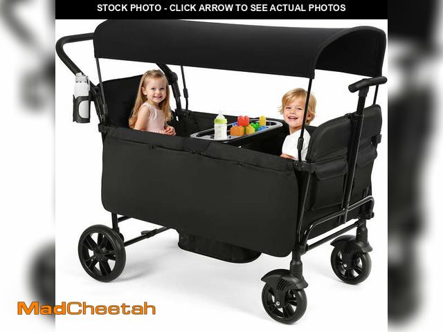 Lot 74-12681065 - (MISSING HARDWARE) Vomeast Wagon Stroller for Kids, Spacious 2-Seater Stroller Wagon with Adjustable...