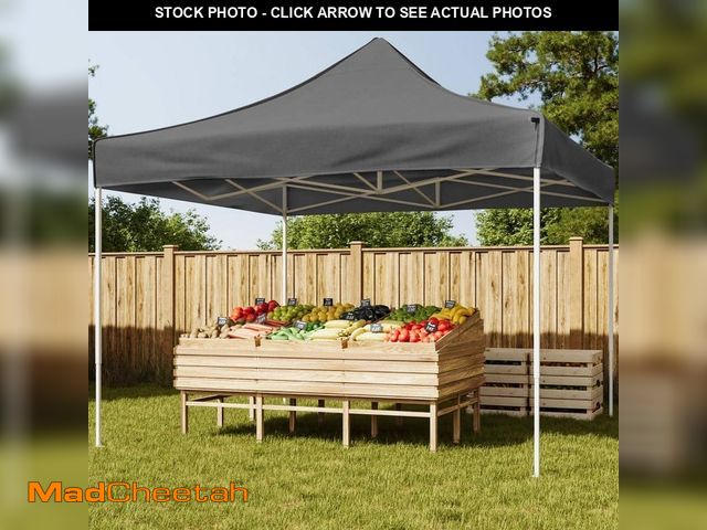 Lot 74-13046564 - Stalwart 10 ft. x 10 ft. Gray Pop Up Canopy Tent - UPF30 Beach Tent Sun Shelter - Adjustable Height ...
