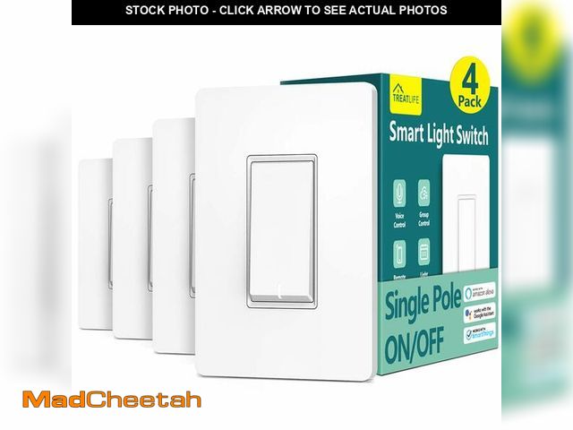 Lot 74-12882649 - TREATLIFE Smart Light Switch Single Pole Works with Alexa, Google Home and SmartThings, 2.4GHz WiFi ...