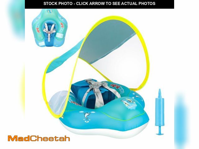Lot 74-14331403 - Baby Pool Float with Canopy and Safety Seat Size Improved Infant Pool Floaties Swimming Pool Toys fo...