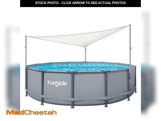 Lot 74-14467863 - *BROKEN CAPS* Funsicle Pool Sun Shade for 14 ft. to 18 ft. Round Above Ground Frame Pools, Pool Cove...