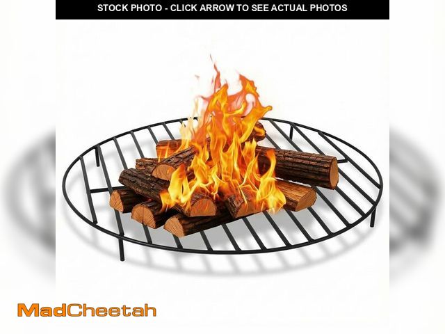 Lot 74-13790964 - Ferrochef 36 Inch Fire Pit Grate Round Heavy-Duty Steel Fire Pit Grate with Elevated Legs, Multi-Fun...
