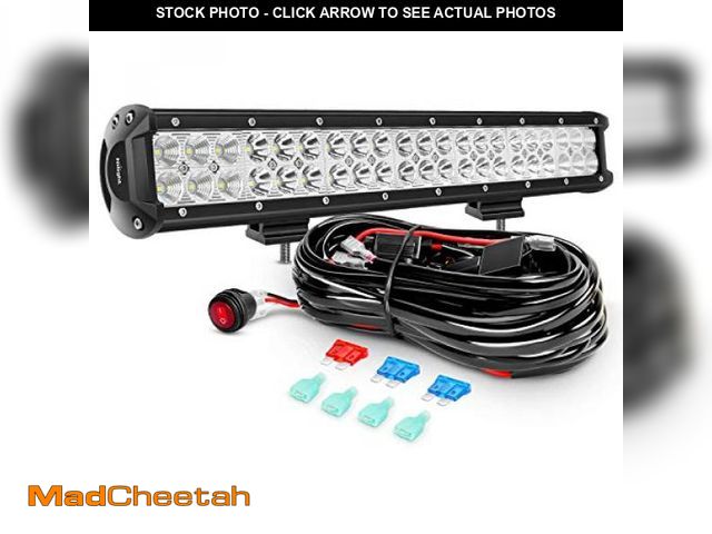Lot 74-12137913 - Nilight - ZH006 LED Light Bar 20 Inch 126W Spot Flood Combo Led Off Road Lights with 16AWG Wiring Ha...