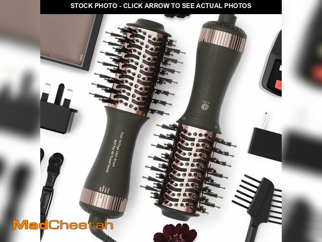 Lot 74-14153973 - Travel Dual Voltage Blow Hair Dryer Brush 4-IN-1 Portable Mini Hot Air Dryer Straightener &amp; Curl...