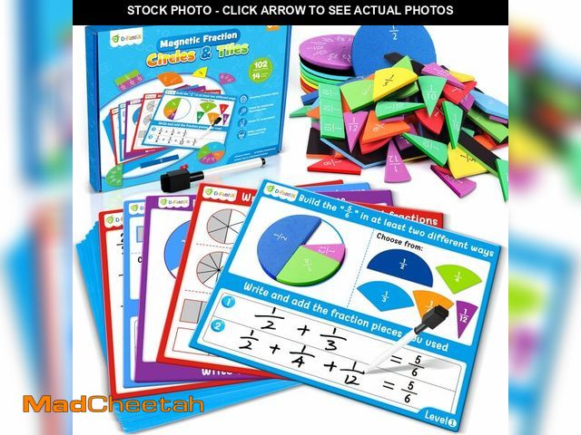 Lot 74-13542100 - D-FantiX Magnetic Fraction Tiles &amp; Fraction Circles Activity Set, Math Manipulatives for Element...