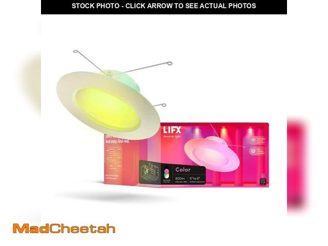 Lot 74-12557560 - LIFX 5/6 in. 800 Lumens Multi-Color Smart Alexa/Hey Google/HomeKit/Siri Retrofit Integrated LED Rece...