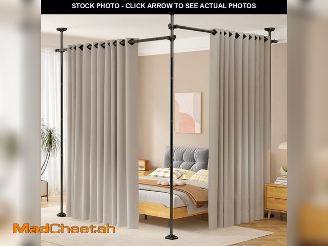 Lot 74-12607865 - SUNALLY Room Divider No Drilling Curtain Rod Wall Divider for Room Separation, 4-10ft(H) 28-114inch(...