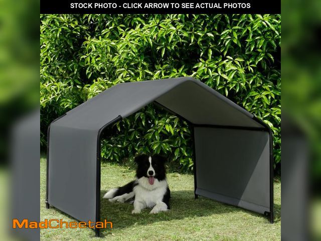 Lot 74-12047919 - Beimo Dog Shade Shelter Outdoor Deep Grey Tent for Large Medium Dogs, 4'x4'x3' Outside Sun Rain Cano...