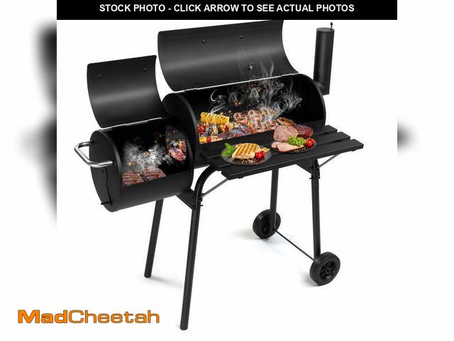 Lot 74-12669452 - BBQ Charcoal Grill Outdoor Barbecue Pit with Offset Smoker Patio Backyard,Iron,Black - USED