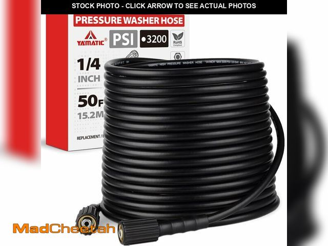 Lot 74-13550514 - YAMATIC Pressure Washer Hose 50FT x 1/4", 3200 PSI Kink Resistant OEM-Quality Upgrade Power Washer R...