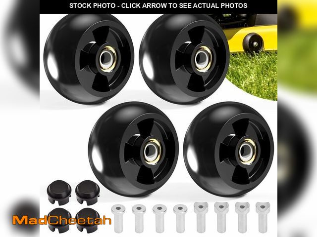 Lot 74-14263808 - 4 Set AM125172 Plastic Deck Gauge Wheel Kit for Joh-n Deere 48" 54" 60" 62" 72" Deck Lawn Tractor Mo...