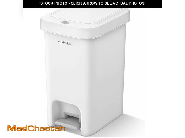 Lot 74-13710182 - MOPALL Bathroom Trash Can with Lid Soft Close, 16.5L/4.4Gal Slim Trash Can with Pop-Up Lid &amp; Ste...