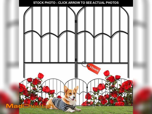 Lot 74-12668112 - Garden Fence Metal Rustproof Decorative Fence, 12 Pack Black 13''L x 23"H , Arched - UNUSED