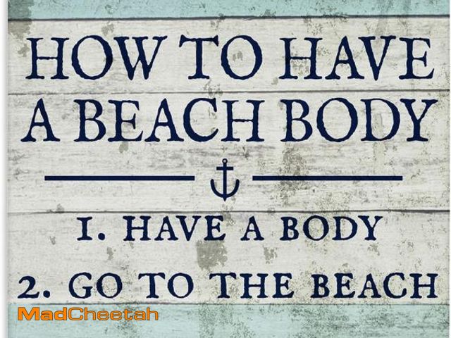 Lot 74-12096505 - Stupell Home Decor How To Have A Beach Body Stretched Canvas Wall Art, 24 x 1.5 x 24, Proudly Made i...
