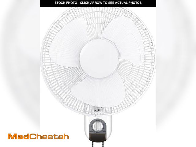 Lot 74-12399832 - HealSmart 16 Inch Digital Household Wall Mount Fans, Adjustable Tilt, 90 Degree, 3 Speed Settings, 1...