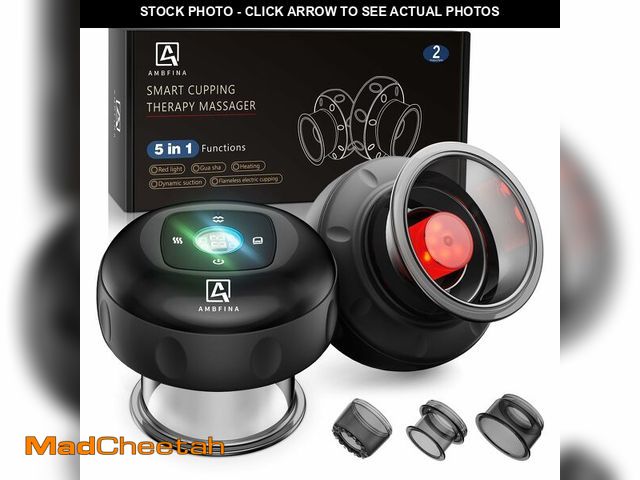 Lot 74-12769459 - Ambfina 5-in-1 Cupping Kit for Massage Therapy, 12 Levels Smart Dynamic Cupping Set with Red Ligh-t ...