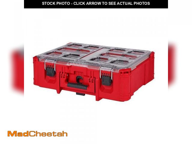 Lot 74-12531574 - Milwaukee PACKOUT 20 in. Deep Small Parts Organizer with 6 Compartments and Quick Adjust Dividers - ...