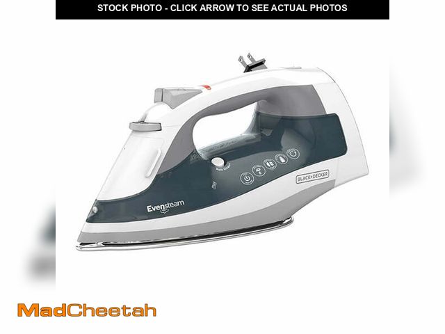 Lot 74-12686493 - BLACK+DECKER One Step Steam Iron with EvenSteam Stainless Steel Soleplates and SmartSteam Control, G...