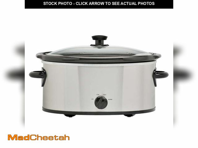 Lot 74-12688464 - Mainstays 6 Qt Manual Slow Cooker, Stainless Steel - UNUSED