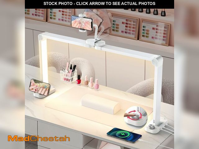 Lot 74-14274528 - Yokilly 48W Half Moon Light: 34" Shadow-Free Half Moon Light for Desk Salon - Foldable LED Desk Lamp...
