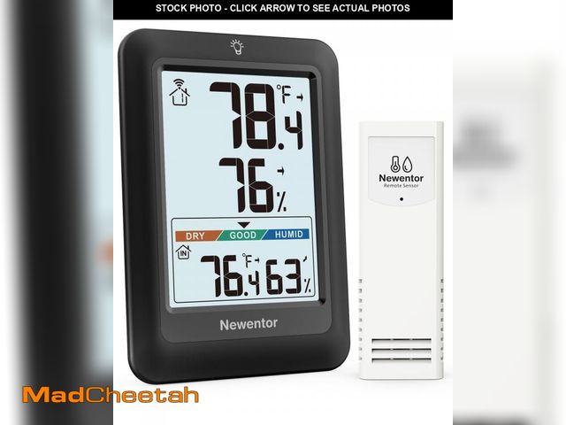 Lot 74-11554247 - Newentor Indoor Outdoor Thermometer Wireless, Weather Stations Wireless Indoor Outdoor, Outdoor Ther...