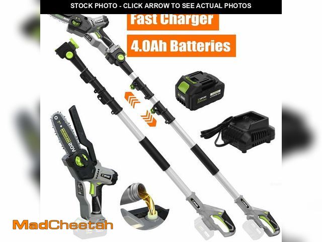 Lot 74-14603943 - Vipuse 2-in-1 Cordless Pole Saw with 4.0Ah Rechargeable Batteries and 2.0Ah Fast Charger,16ft Max Ex...