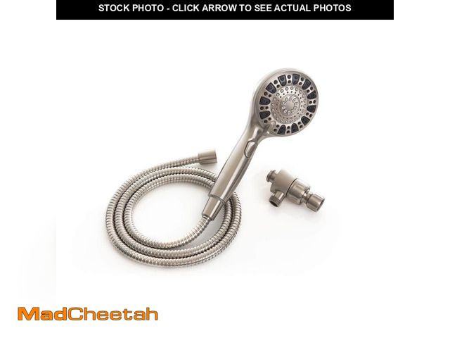 Lot 74-13051423 - Glacier Bay Push Release 6-Spray Wall Mount Handheld Shower Head 1.8 GPM in Brushed Nickel - UNUSED