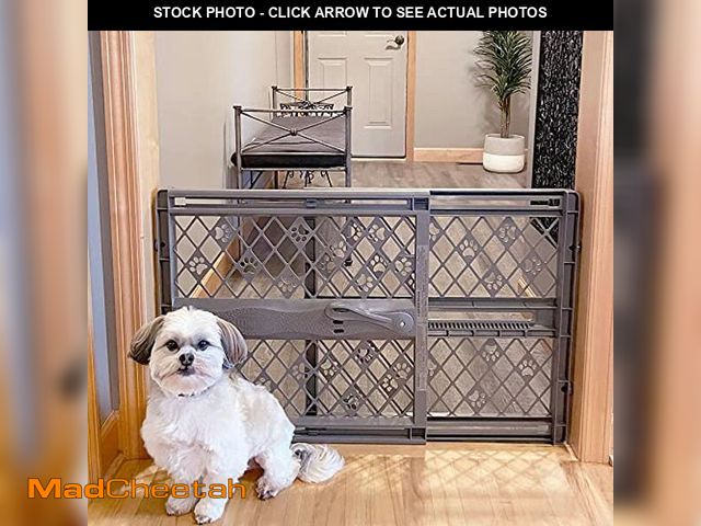 Lot 74-12633240 - MYPET North States Paws Portable Pet Gate: 26-40" Wide. Pressure Mount. No Tools Needed. Made in USA...