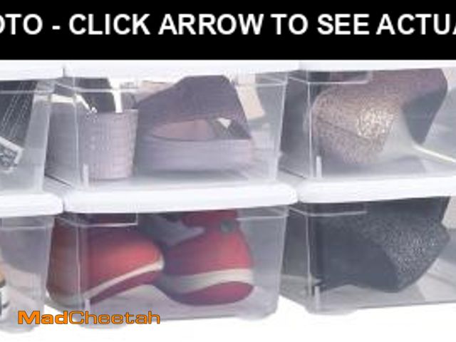 Lot 74-12330095 - OMNISAFE 6 Quart Stackable Plastic Storage Shoebox, BPA-Free Nestable Container with Latching Lid to...