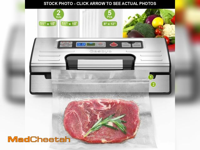 Lot 74-13569432 - Gasbye 95kPa Precision Vacuum Sealer Machine, Double Heat Seal for Dry/Moist Food, Easy-Lock Handle,...